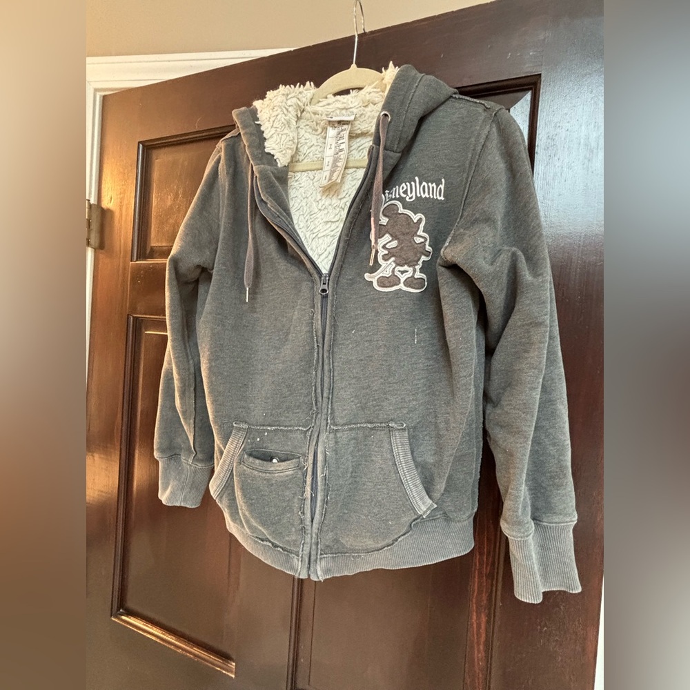 Disney Limited Edit. Sherpa Gray Hoodie celebrating 55th Disneyland anniversary